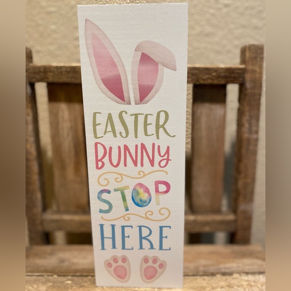 Easter Bunny Stops Here Sign, Easter Bunny Ears & Easter Bunny Feet, Easter Sign - Picture 4 of 9
